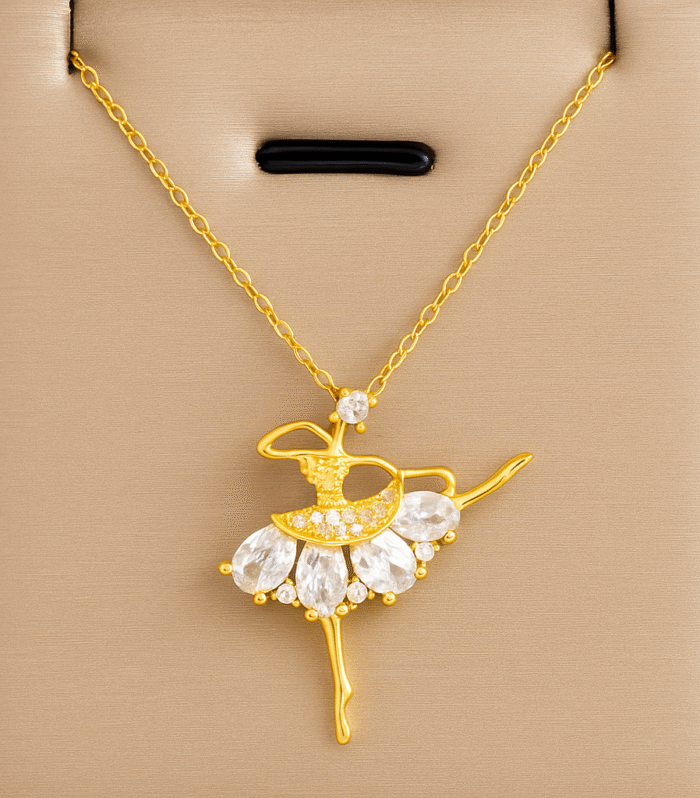 Elegant Ballerina Pendant Necklace – A Symbol of Grace and Beauty